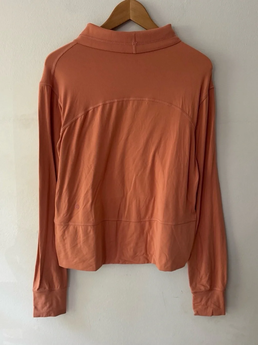 Lululemon Coral / Orange Ready to Rulu Mock / Turtleneck Long Sleeve Workout Top